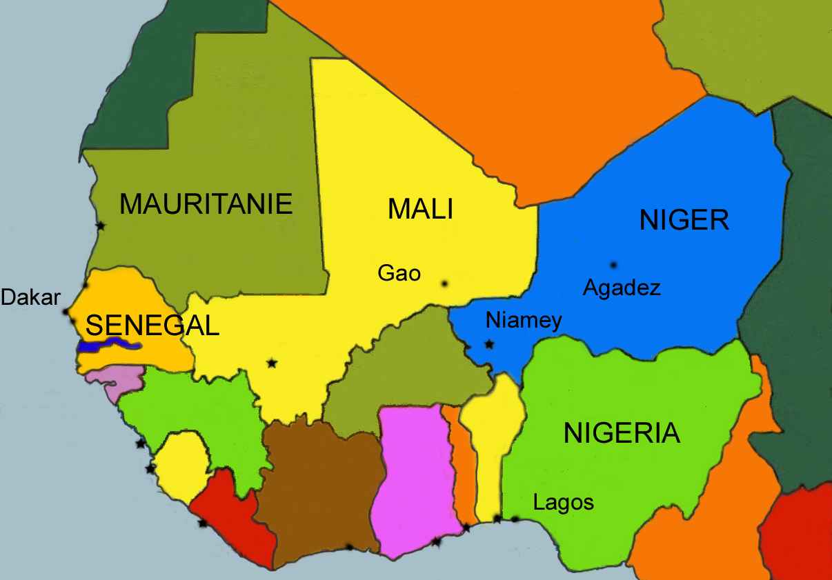 Balou, carte d'Afrique de l'Ouest