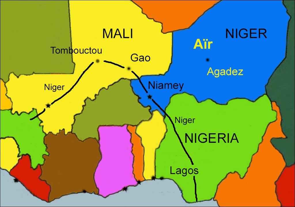 Balou, carte d'Afrique de l'Ouest