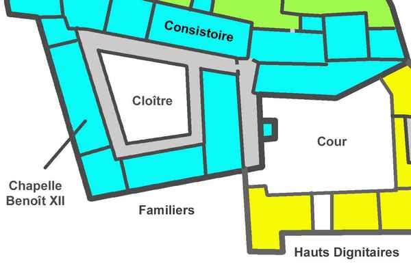Plan du cloître au Palais vieux