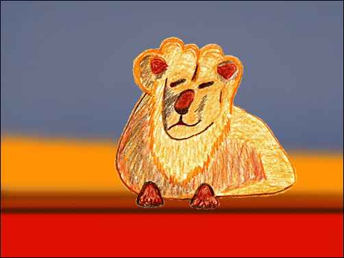 Le lion sur la maison